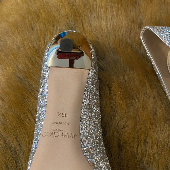 Jimmy Choo Romy 100 mm Silver Glitter Pump - Picture 3 of 4